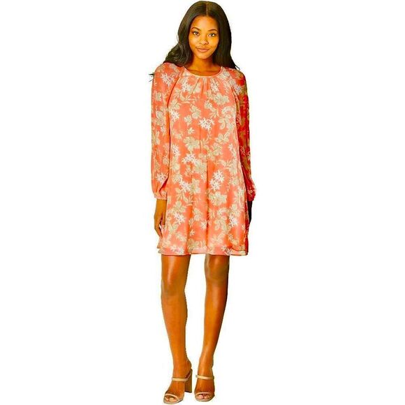 Tommy Hilfiger Women's Long Sleeve Trapeze Dress size med (8) chiffon - Picture 1 of 9